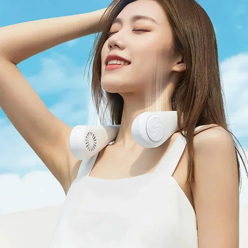 Neck Fan, Portable Bladeless Fan, 4000mAh Battery USB Rechargeable
