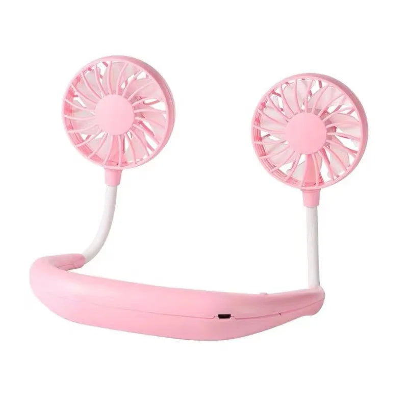 USB Portable Cold Fan Hands Free Neck Hanging Rechargeable Mini Sports3-Speed