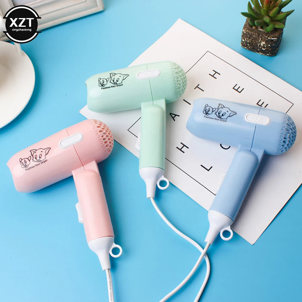 Foldable Hair Dryer Portable Home Travel Dorm Hair Dryer Hairdressing Salon Styling Tools Two-Speed Wind Mini Hair Dryer