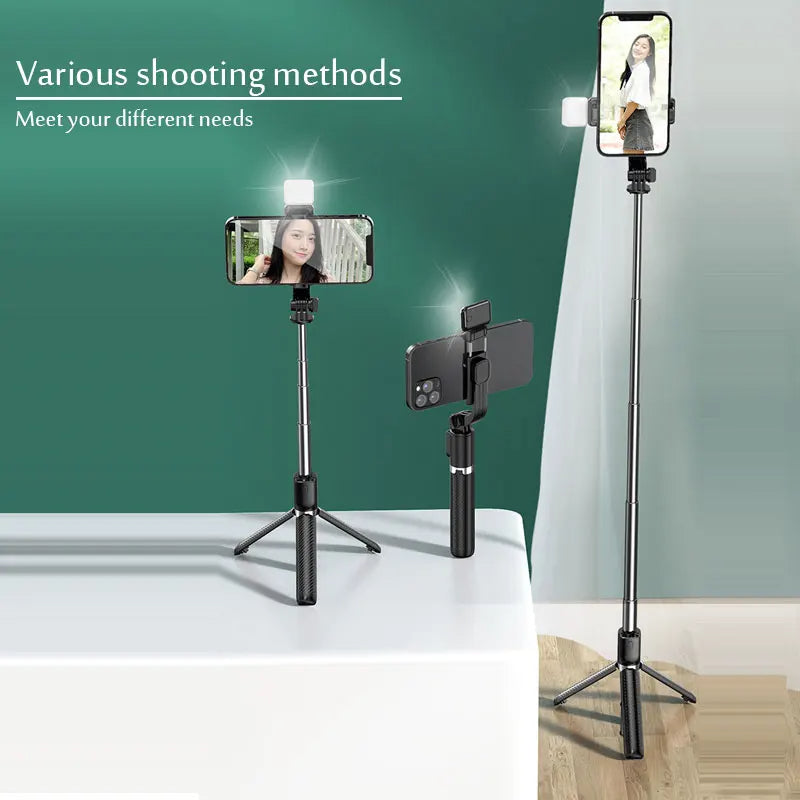 Portable Bluetooth Selfie Stick Retractable Multifunctional 103CM Phone HoldeTripod