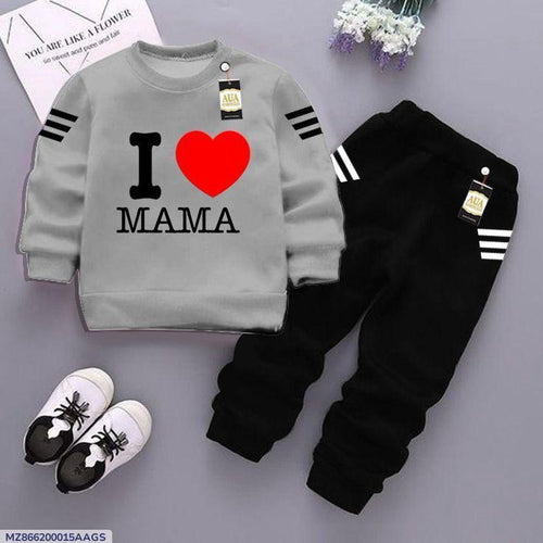 2 Pcs Girl's Fleece Printed Sweatshirt Tracksuit